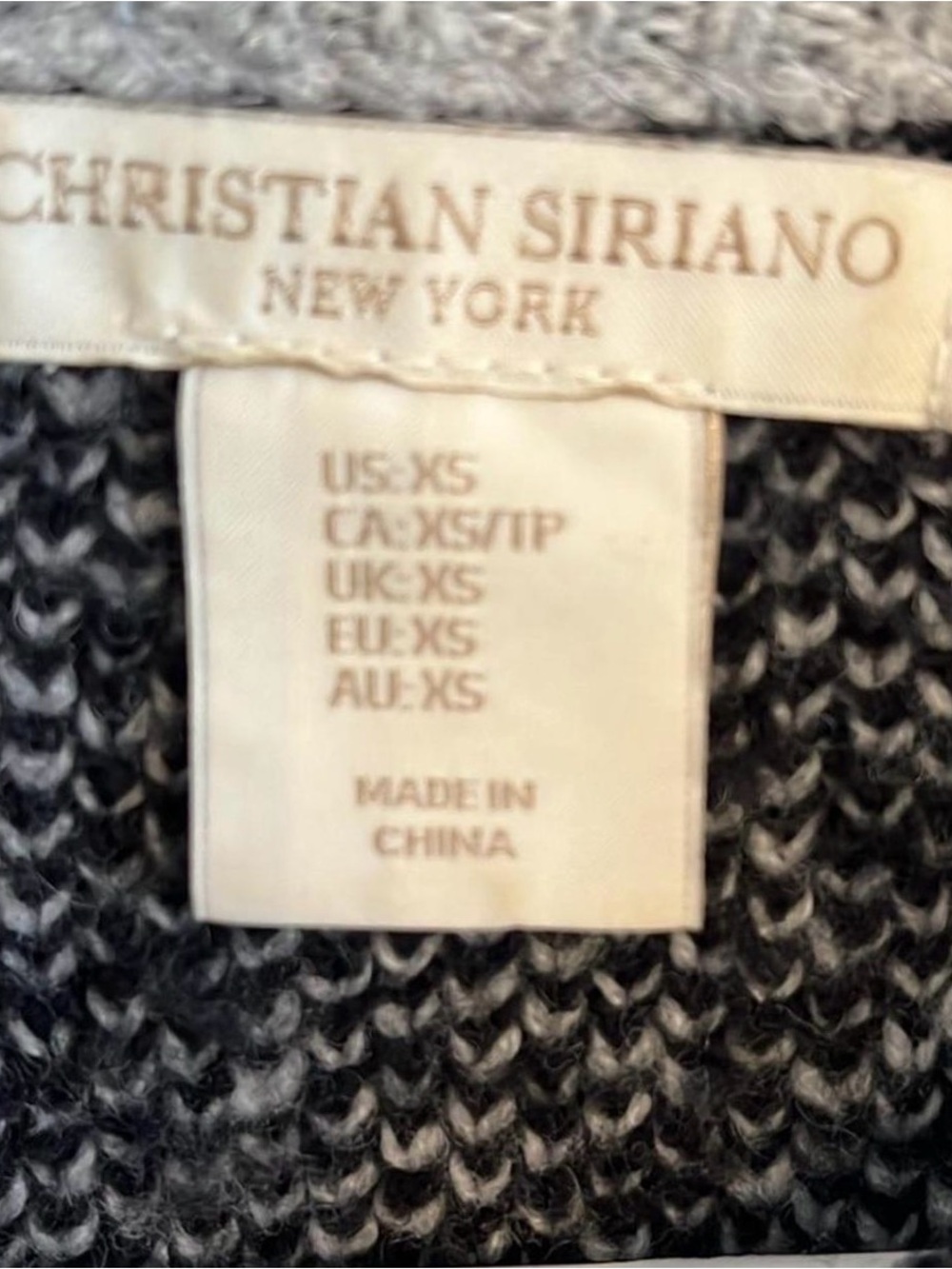 Christian Siriano Womens Gray Mock Neck Diamond Pattern Knit Sweater XS - Picture 3 of 3